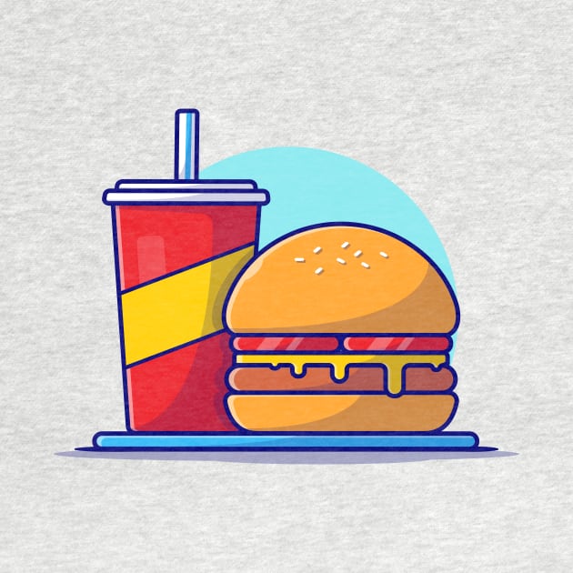 Burger And Soda Cartoon Vector Icon Illustration (6) by Catalyst Labs